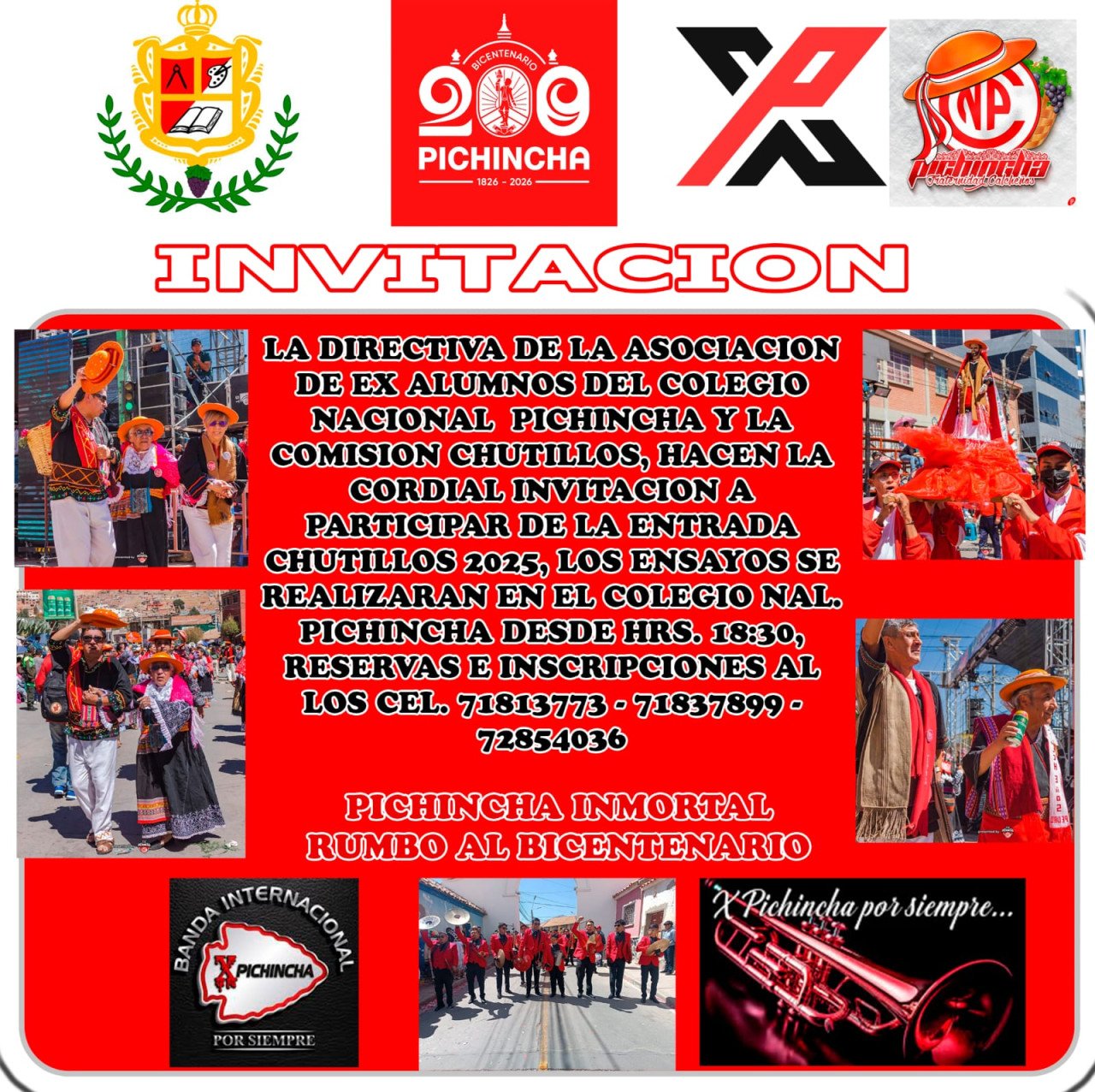 Invitación Exalumnos Chutillos 2025